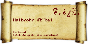 Halbrohr Ábel névjegykártya