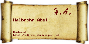 Halbrohr Ábel névjegykártya